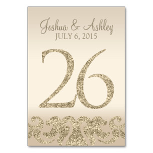 Glitter Look Wedding Table Numbers-Table Card 26