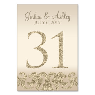 Glitter Look Wedding Table Numbers-Table Card 31