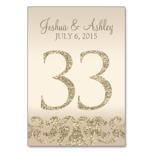 Glitter Look Wedding Table Numbers-Table Card 33