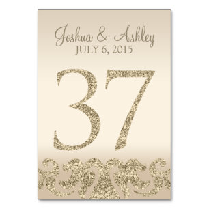 Glitter Look Wedding Table Numbers-Table Card 37