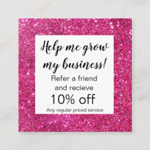 Glitter looking referral card