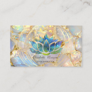 Glitter Lotus Circles Opal Stone Business Card