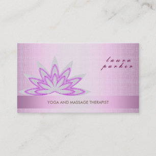 Glitter Lotus Flower Logo Yoga Healing Health Business Card