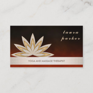 Glitter Lotus Flower Logo Yoga Healing Health Business Card