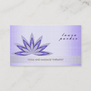 Glitter Lotus Flower Logo Yoga Healing Health Business Card