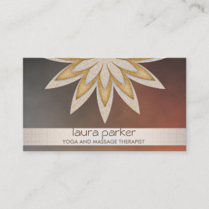 Glitter Lotus Flower Logo Yoga Healing Health Business Card