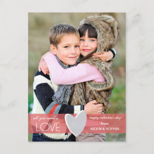 Glitter Love Valentine's Day Postcard