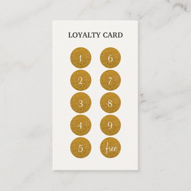 Glitter Loyalty Punch Business Card (Front)