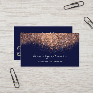 Glitter Makeup Artist Blogger Lash Copper Blue Nav Business Card