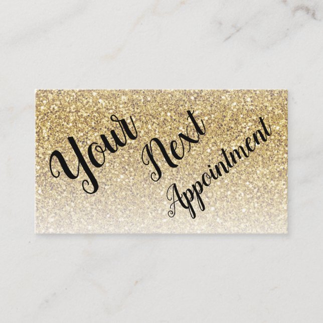 Glitter Makeup Artist Hair Salon Appointment Card (Front)
