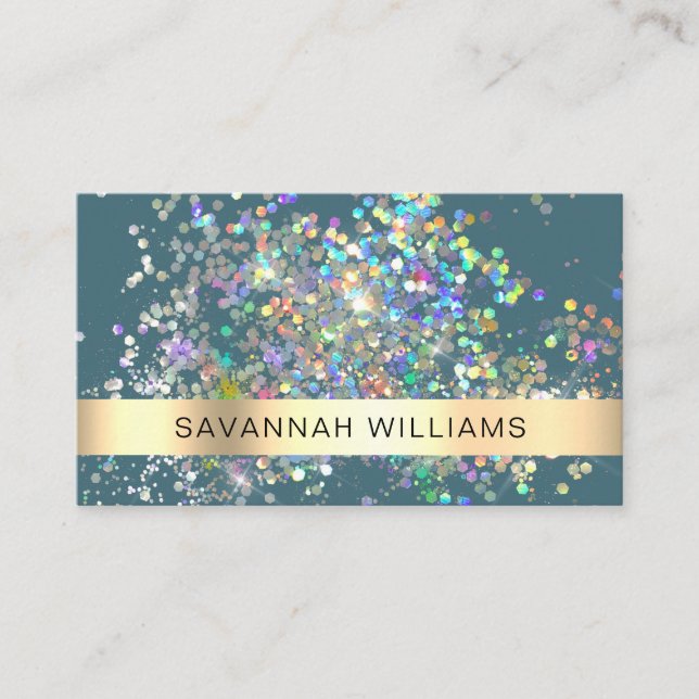 Glitter Makeup Artist Sparkle Glam Beauty  Business Card (Front)