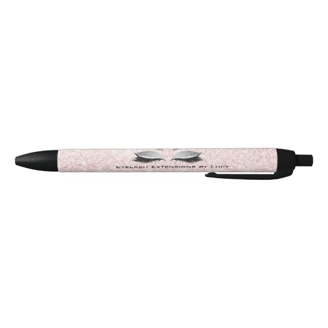 Glitter Makeup Eyes Glitter Lashes Pink Pastel Black Ink Pen (Bottom)