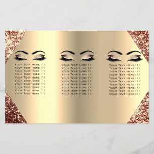 Glitter Makeup Eyes Lash Hair Rose Price List Flyer