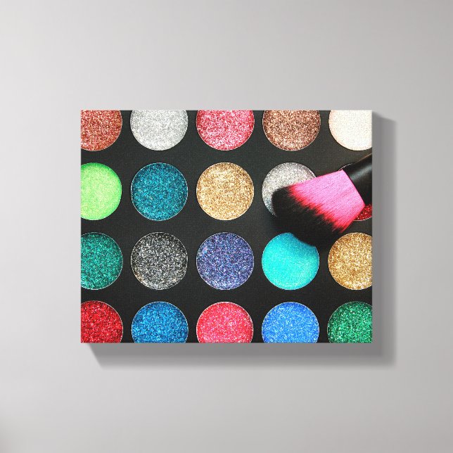 Glitter Makeup Stretched Canvas Print (Front)