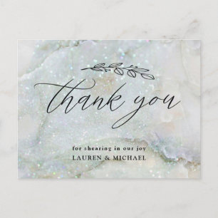 glitter marble elegant thank you card