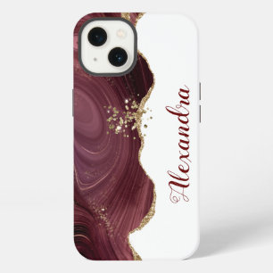 Glitter maroon burgundy with names Case-Mate iPhon iPhone 13 Case