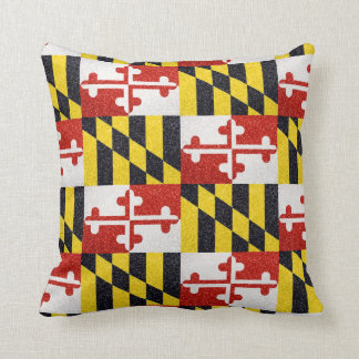 Glitter Maryland flag square pillow