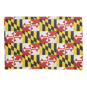 Glitter Maryland flag standard pillow case set