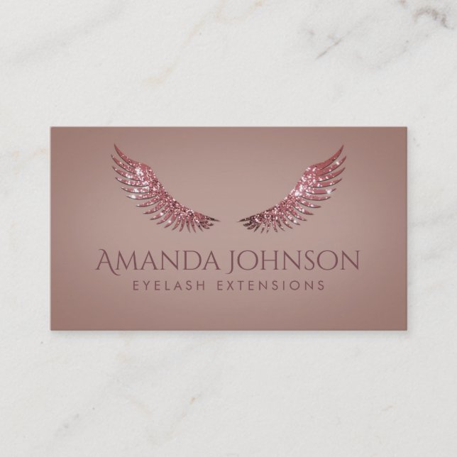 Glitter Mascara Eyelash Extensions Rose Grey Card (Front)