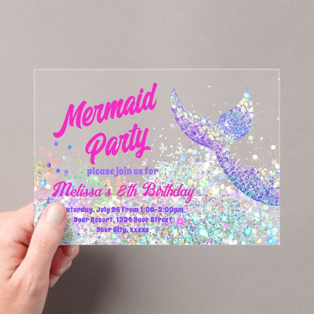 Glitter mermaid Birthday Invitation (Insitu (Handheld))