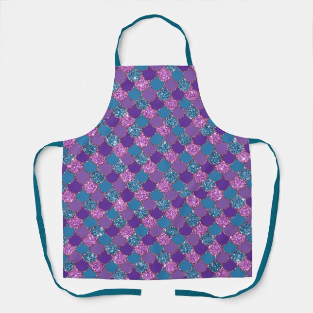 Glitter Mermaid Design Aprons For Women (Front)