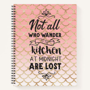 Glitter Mermaid Scale Funny Quote Recipe Notebook