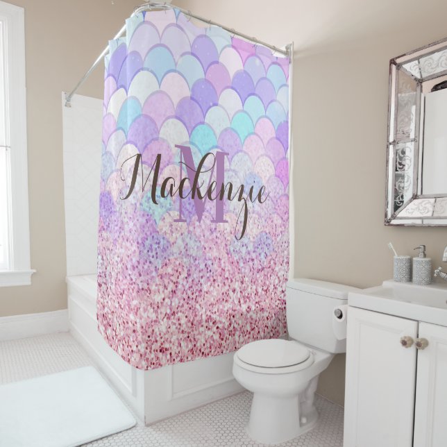 Glitter Mermaid Shower Curtain (In Situ)