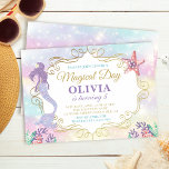 Glitter Mermaid Under The Sea Birthday Invitation<br><div class="desc">Glitter Mermaid Under The Sea Birthday Invitation</div>