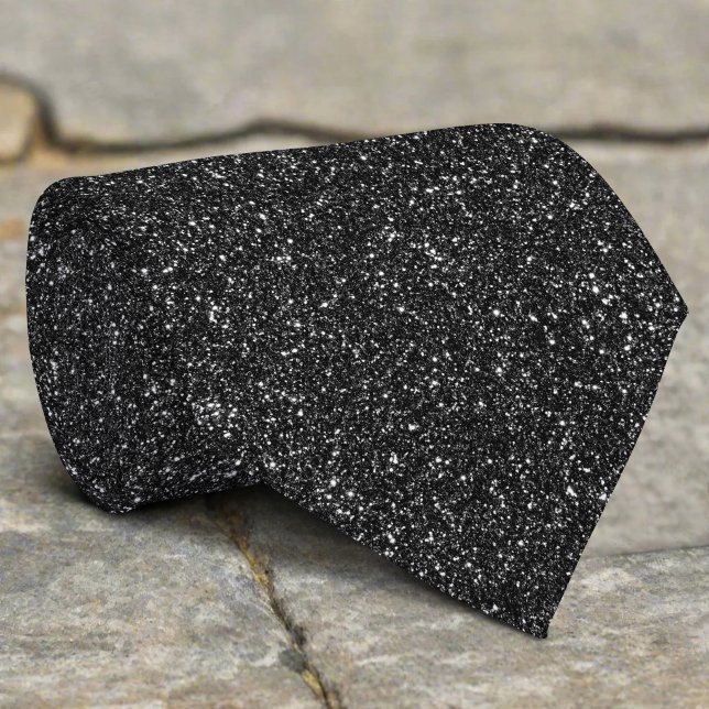 Glitter Metallic Bling Black Pattern Tie (Creator Uploaded)