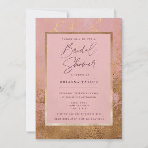 Glitter Metallic Rose Gold Bridal Shower Invitation