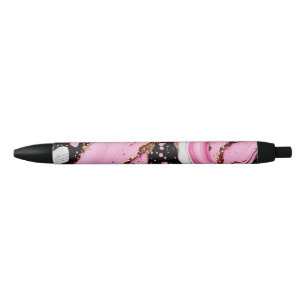 Glitter Minimal Seamless Black Pink Pattern Ink Pen
