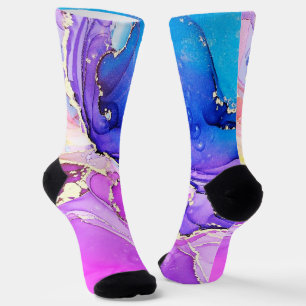 Glitter Minimal Seamless Purple and Blue Pattern Socks