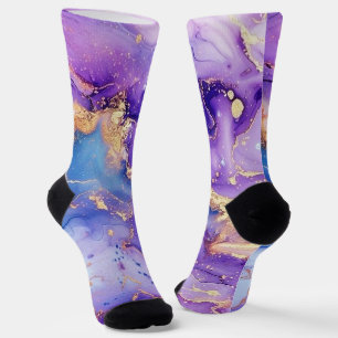Glitter Minimal Seamless Purple Blue Pattern Socks