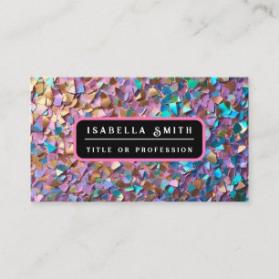 Glitter Modern Opal Holographic Collection Business Card