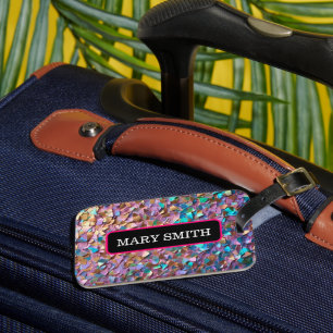 Glitter Modern Opal Holographic Collection Luggage Tag