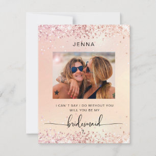 Glitter Modern Photo "Will you be my bridesmaid"