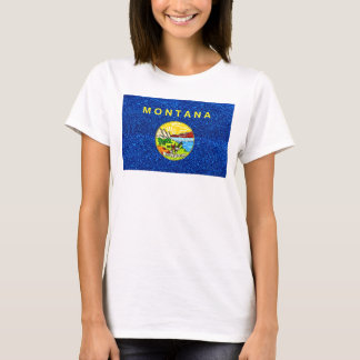 Glitter Montana flag ladies tshirt