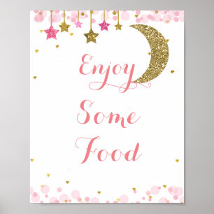 Glitter moon Enjoy Some Food Sign