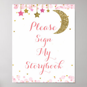 Glitter moon Please Sign My Storybook Sign