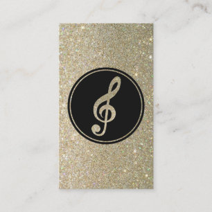 Glitter Music Note Business Card