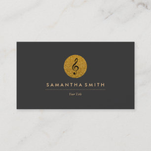 Glitter Musical Note Logo Business Card