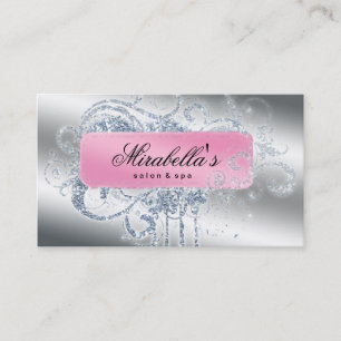 Glitter Nail Salon Appointment Elegant Bling Business Card