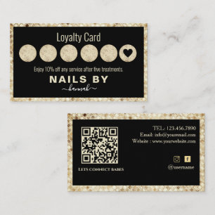 Glitter Nail salon Loyalty Card