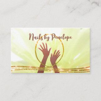 Glitter Nail Salon Manicure with African Hands Business Card
