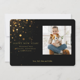 Glitter New Year Photo Holiday Card