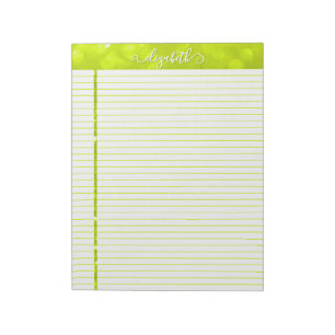 Glitter Notepad in Chartreuse