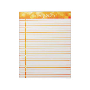 Glitter Notepad in Orange