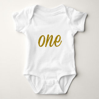 Glitter Number ONE (1) Baby Bodysuit