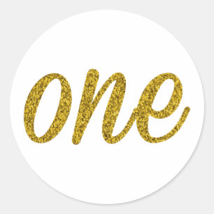 Glitter Number ONE (1) Classic Round Sticker