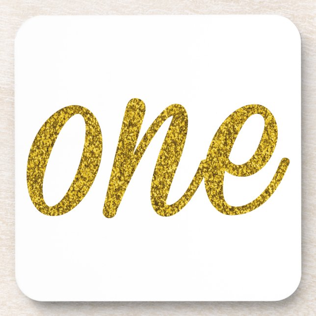 Glitter Number ONE (1) Coaster (Front)